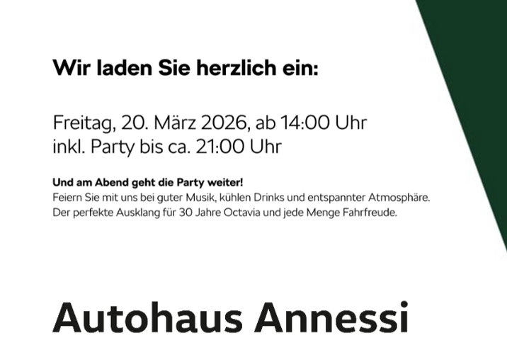 Der Octavia feiert 30 Jahre und wir feiern mit!